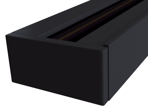 Binario per Faretti 2m in Alluminio per Sistema Illuminazione Binario Monofase Nero