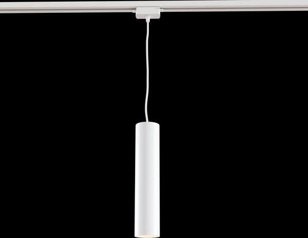 Faretto a Sospensione per Sistema Illuminazione Binario 50W GU10 in Alluminio Bianco