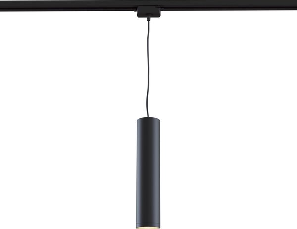Faretto a Sospensione per Sistema Illuminazione Binario 50W GU10 in Alluminio Nero