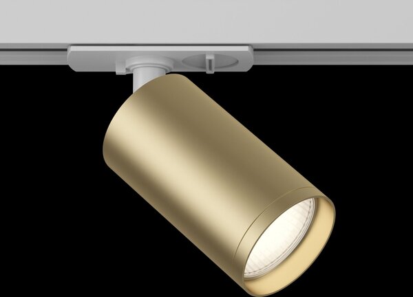 Faretto per Sistema Illuminazione Binario 50W GU10 in Alluminio Bianco e Ottone Opaco