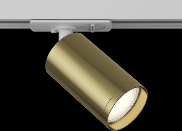 Faretto per Sistema Illuminazione Binario 50W GU10 in Alluminio Bianco e Ottone Lucido