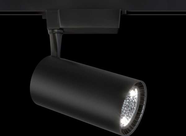 Faretto a LED per Sistema Illuminazione Binario 40W 3000K in Alluminio Vuoro Nero