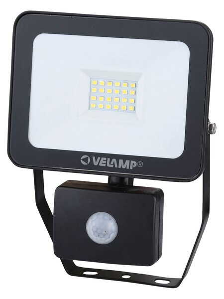 Lampada Proiettore a LED da Parete 20W con Sensore Bauer Nera