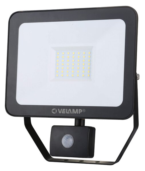 Lampada Proiettore a LED da Parete 50W con Sensore Bauer Nera
