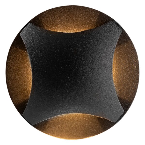 Faretto da incasso Outdoor in Alluminio Biscotti Nero