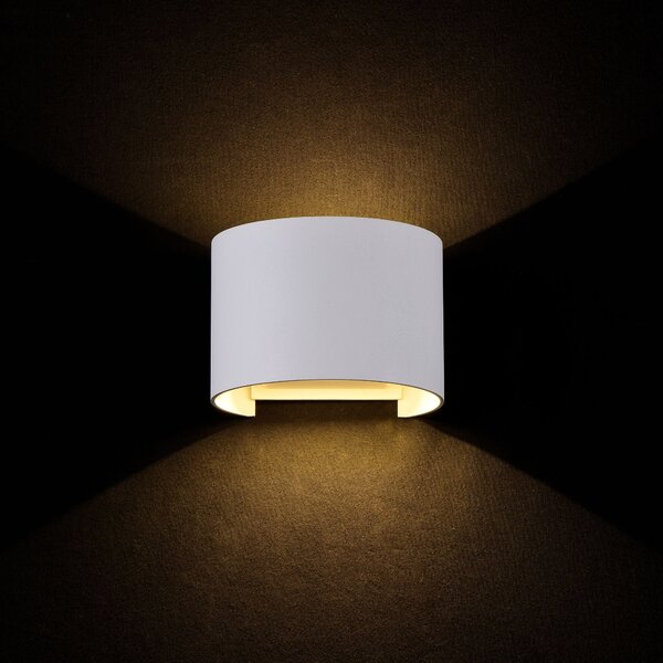 Lampada da parete Outdoor in Metallo Fulton Bianco