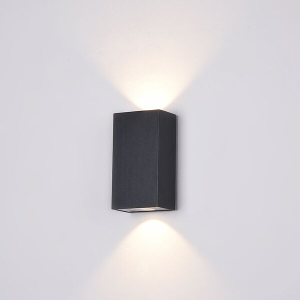 Lampada da parete Outdoor in Metallo Times Square Nero