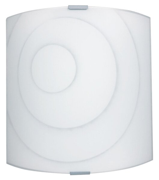 Applique 1xE27 Montatura Argento Vetro Lastra Bianco E-Energy Chiara