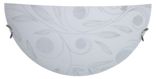 Applique 1xE27 Ganci Cromo Vetro Lastra Bianco Decorato Garden E-Energy Clara
