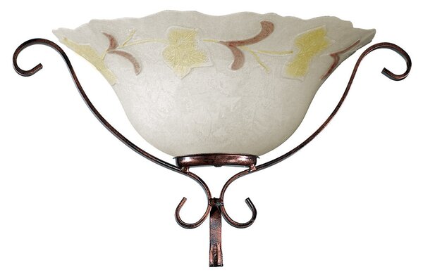 Applique 1xE27 Ganci Marrone Vetro Screpolato Ambra-Verde E-Energy Ambra