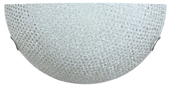 Applique 1xE27 Ganci Cromo Vetro Lastra Diamantino Serigrafato Bianco E-Energy Cassandra
