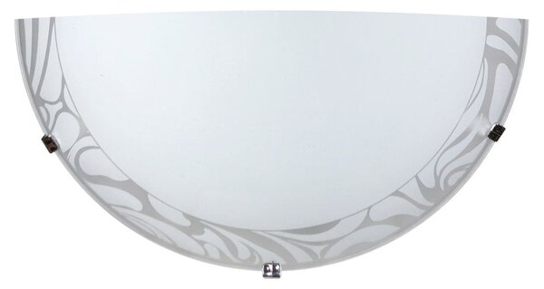 Applique 1xE27 Ganci Cromo Vetro Lastra Bianco Decorato E-Energy Amalia