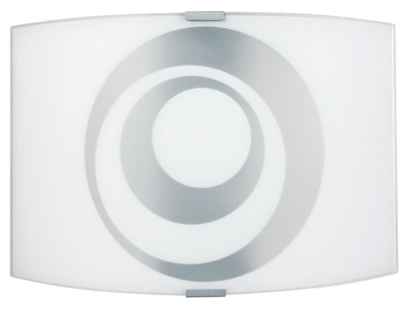 Applique 1xE27 Finali Cromo Vetro Lastra Bianco Decorato Bianco E-Energy Galatea