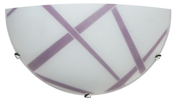Applique 1xE27 Ganci Cromo Vetro Lastra Bianco-Violaola E-Energy Dario