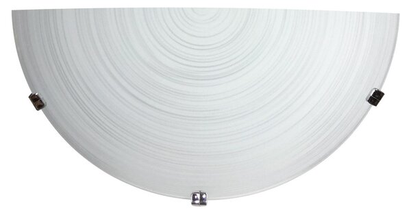 Applique 1xE27 Ganci Cromo Vetro Lastra Bianco Decorato Spirale E-Energy Gisella