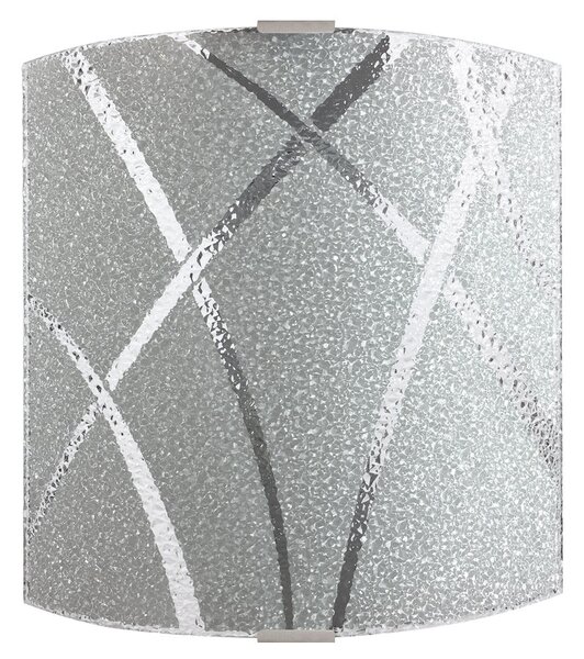 Applique 1xE27 Montatura Argento Vetro Lastra Diamontatura Ser.Bi E-Energy Cloe