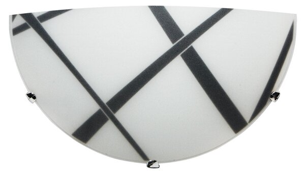Applique 1xE27 Ganci Cromo Vetro Lastra Bianco-Nero E-Energy Dario