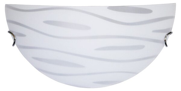 Applique 1xE27 Ganci Cromo Vetro Lastra Bianco Decorato Marea E-Energy Fulvia