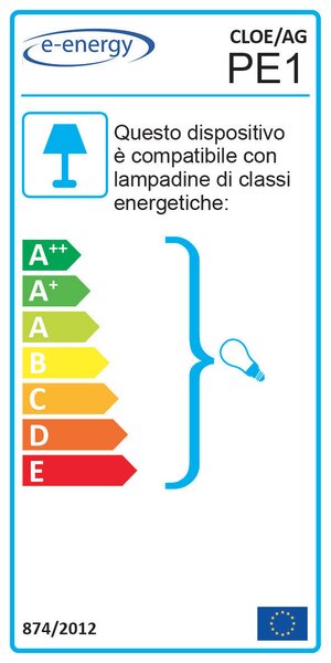 Applique 1xE27 Montatura Argento Vetro Lastra Diamontatura Ser.Bi E-Energy Cloe
