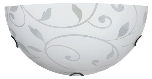 Applique 1xE27 Ganci Cromo Vetro Lastra Bianco E-Energy Lena