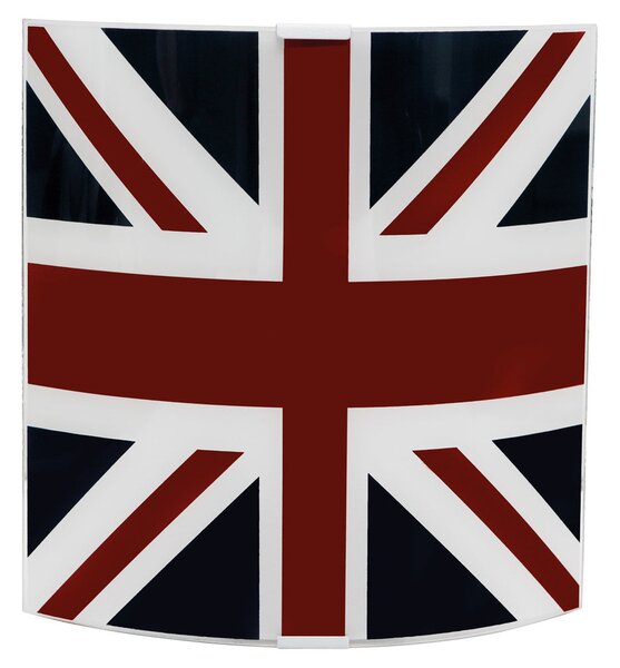 Applique 1xE27 Montatura Argento Vetro Lastra Unionjack E-Energy Elia