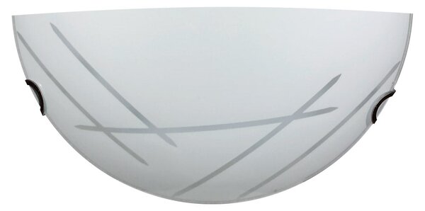 Applique 1xE27 Ganci Cromo Vetro Lastra Bianco Decorato Tagli E-Energy Letizia