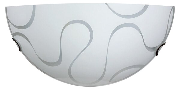 Applique 1xE27 Ganci Cromo Vetro Lastra Bianco Decorato Ondina E-Energy Onda