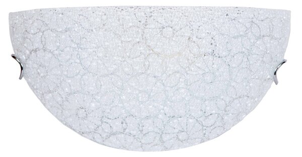 Applique 1xE27 Ganci Cromo Vetro Lastra Graniglia Bianco E-Energy Maia