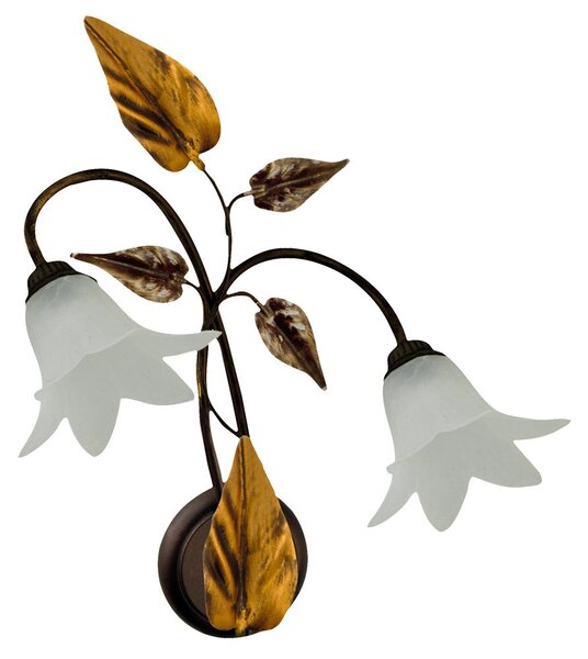 Applique 2xE14 Montatura Marrone Ramato Vetro Paglierino E-Energy Giorgia