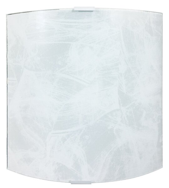 Applique 1xE27 Montatura Argento Vetro Lastra Serigrafato Bianco E-Energy Lea