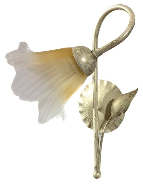 Applique 1xE14 Montatura Avorio Oro Vetro Satinato Sfumato Ambra E-Energy Melania