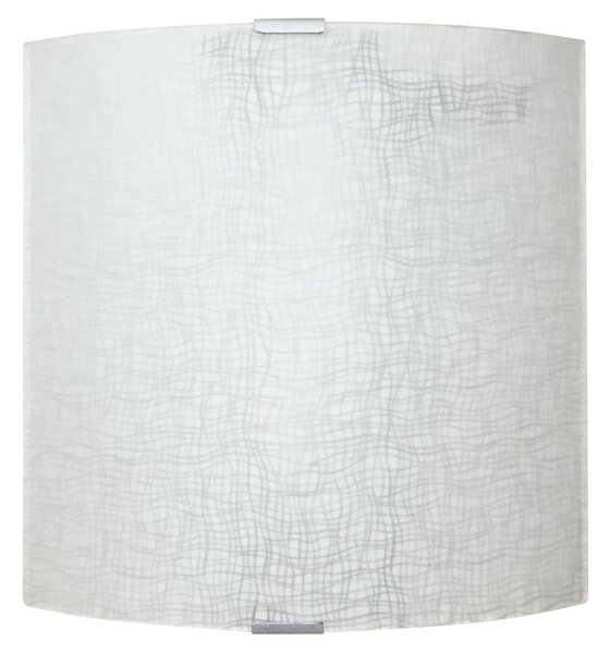 Applique 1xE27 Montatura Argento Vetro Lastra Serigrafato Bianco E-Energy Rebecca