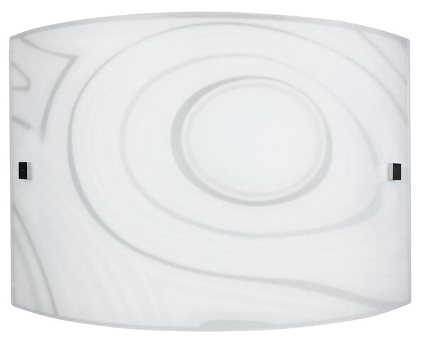 Applique 1xE27 Finali Cromo Vetro Lastra Bianco Decorato Fantasi E-Energy Martina