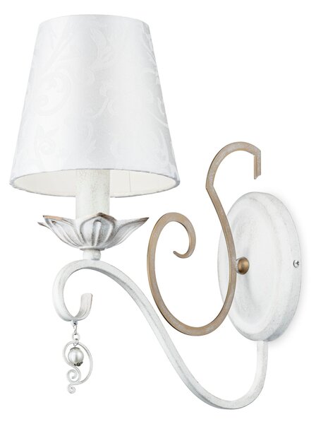 Lampada da parete Elegant in Metallo Monile Bianco con Oro