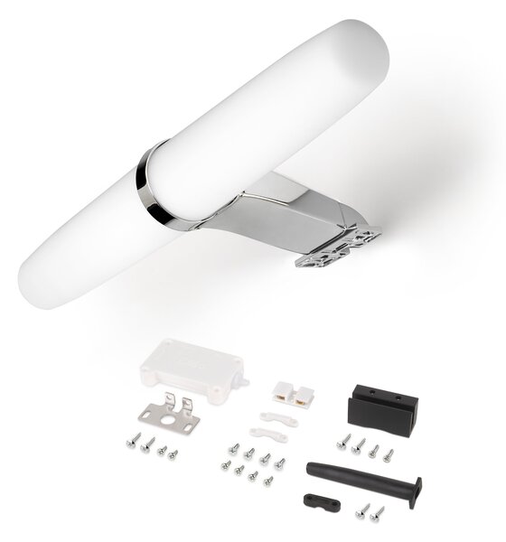 Faretto Led per Specchio da Bagno Gemini 5 Pezzi Cromato Brillo Tecnoplastica e Alluminio Emuca