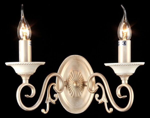 Lampada da parete Elegant in Metallo Perla Crema con Oro