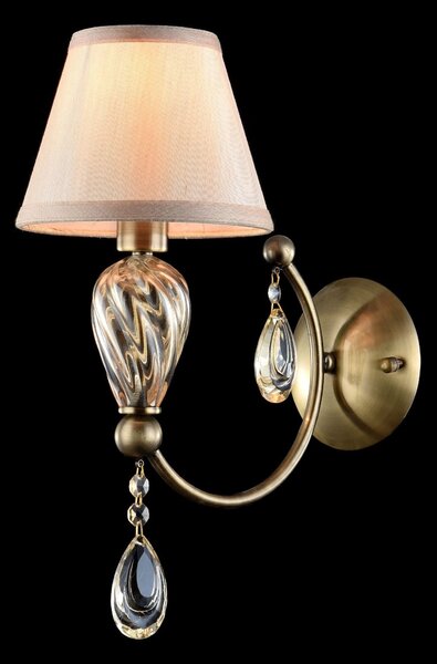 Lampada da parete Royal Classic in Metallo e Vetro Murano Bronzo