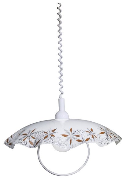 Saliscendi D45 1xE27 Montatura Bianca Vetro Lastra Bianco E-Energy Brigitta