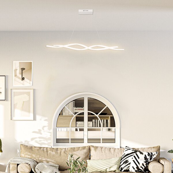 Lampadario a LED Moderno Sospeso Luce Fredda 6500K 90x9x9 cm Argento