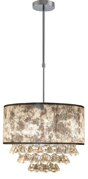 Lampadario a Soffitto Moderno 44 Pendenti in Vetro E14 Ø43x100 cm Grigio