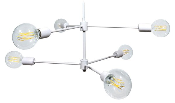Lampadario 6xE27 Montatura Verniciata Bianco E-Energy Lara