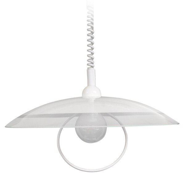 Saliscendi D50 1xE27 Montatura Bianca Vetro Lastra Bianco E-Energy Lavinia