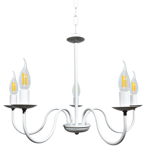 Lampadario 5xE14 Montatura Verniciata Bianco E-Energy Nicla