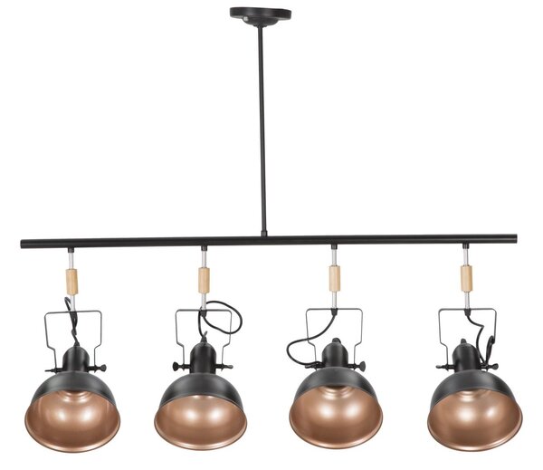 Lampadario Cups Nero 96,5x16,5x84,5 cm Metallo Nero