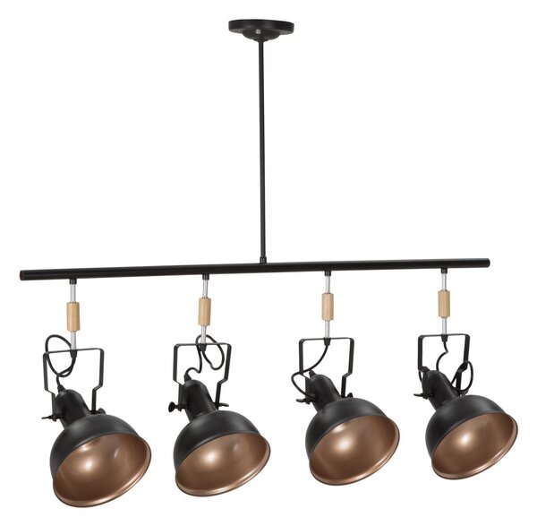 Lampadario Cups Nero 96,5x16,5x84,5 cm Metallo Nero