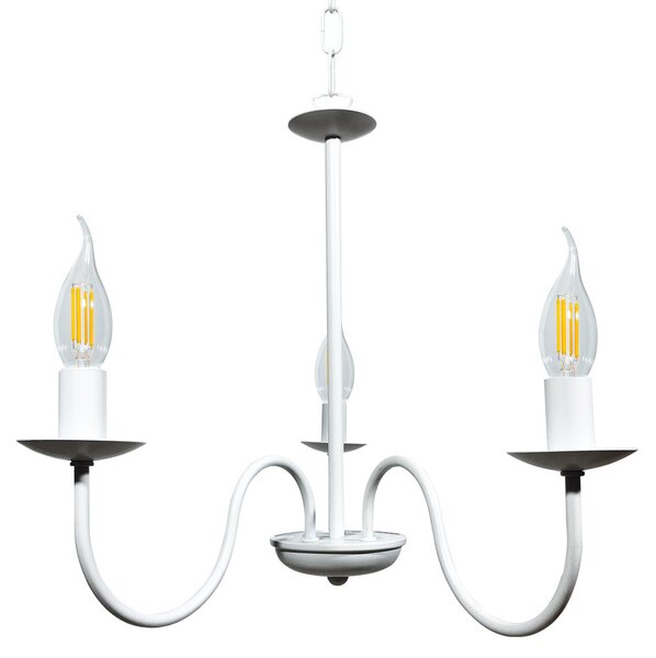 Lampadario 3xE14 Montatura Verniciata Bianco E-Energy Nicla