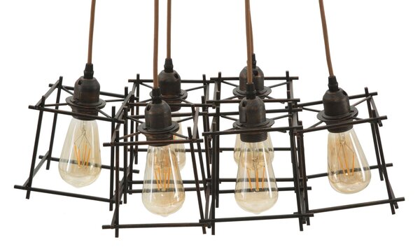 Lampadario Indust Stick 6 Luci 16x16x16 Singolo cm in Ferro