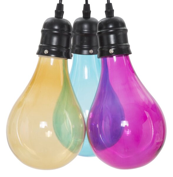 Lampadario Oklahoma 3 Luci Ø25x135 Vetro Ø3,5 cm Metallo e Vetro