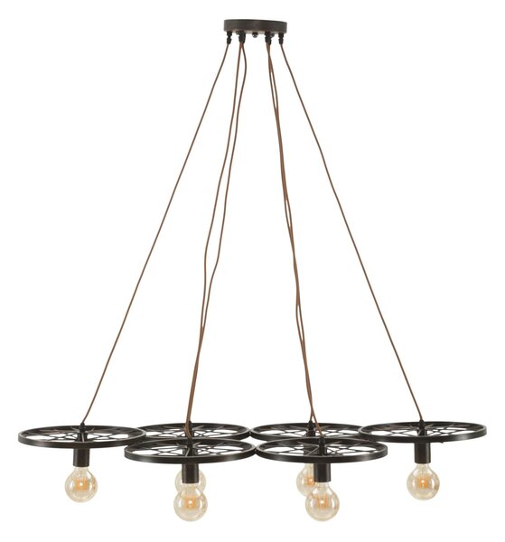 Lampadario Indust Circle 6 Luci 110x60x6 cm in Ferro