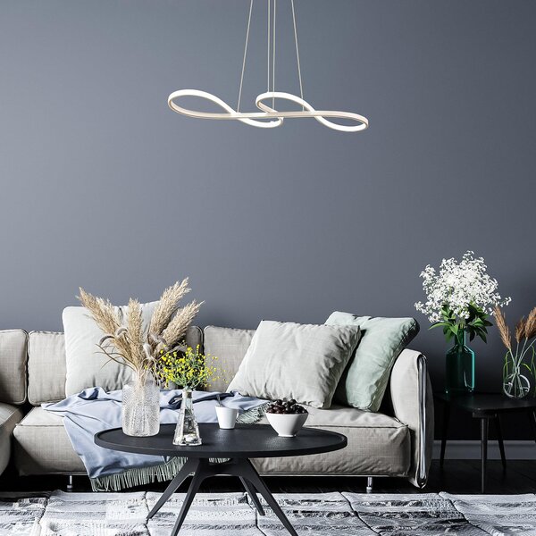 Lampadario a LED 70W Altezza Regolabile Bianco